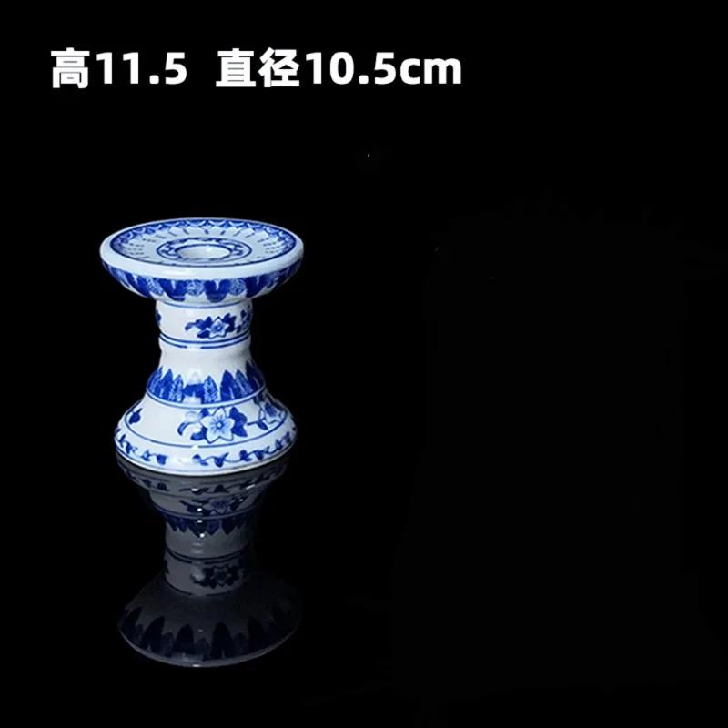 Керамическая курильница Цзиндэчжэнь. Сине-белая фарфоровая подставка для свечей. Подношение украшений перед Буддой.