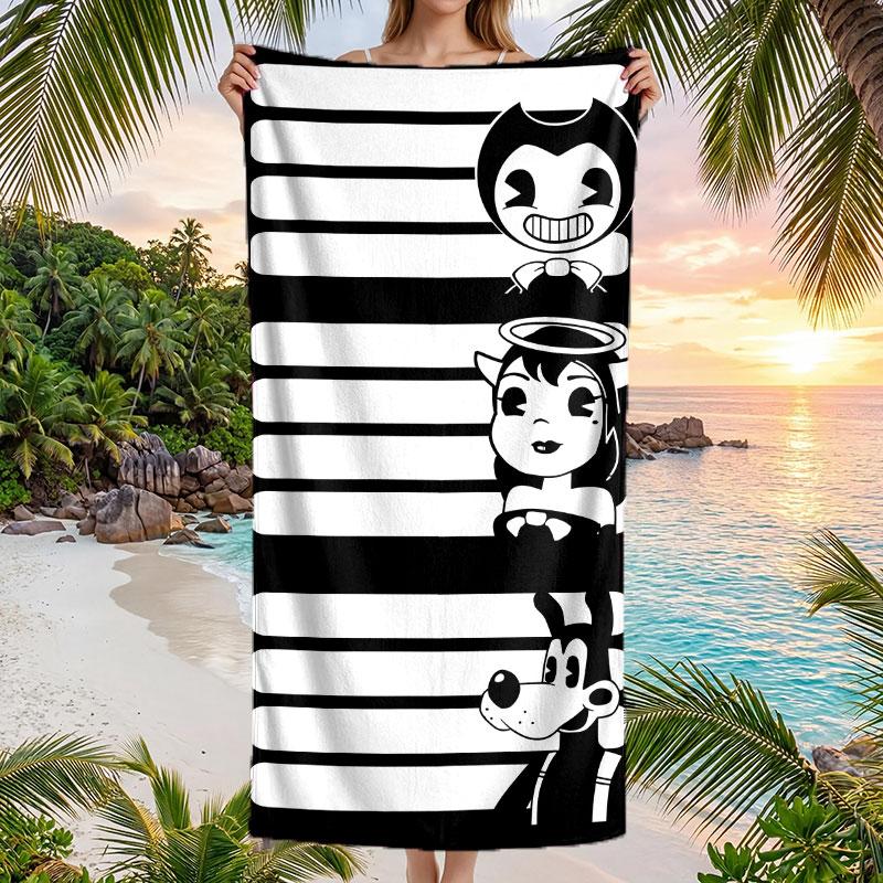 Large Beach Towel Quick Dry Absorbent Towel For Beach IndoorBendy and the Ink Machine
