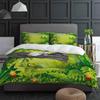 Natural Green Forest Bird Flower Cartoon Bedding Set 3pcs Duvet Cover Pillowcase Quilt Cover Double Bed Set Home Textile