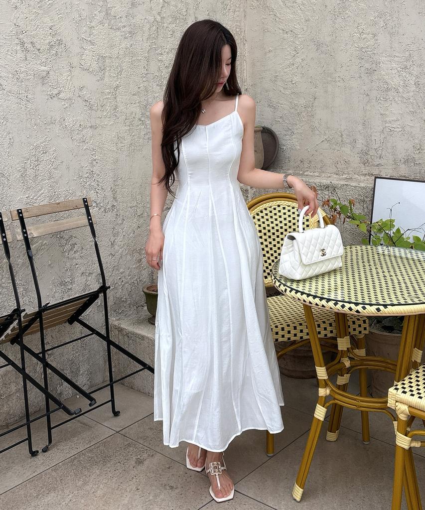 Mind Bridge Woman [W][Adjustable Shoulder Straps] Sleeveless Long Dress - 2 Colors