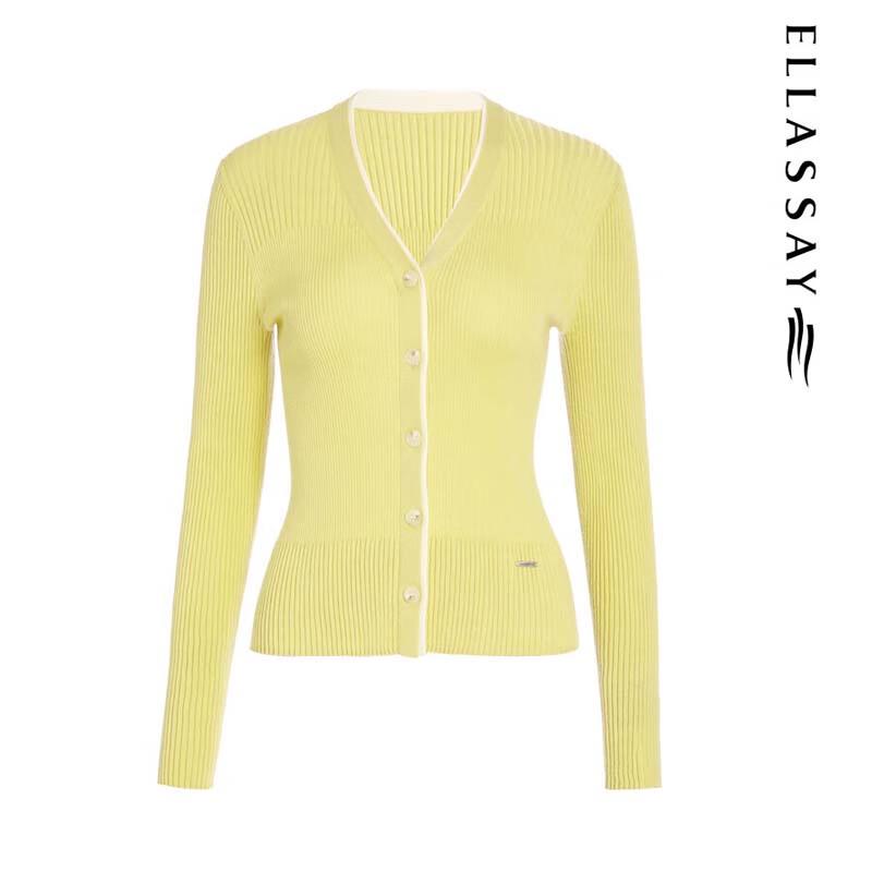 ELLASSAY Women's V-Neck Knit Sweater