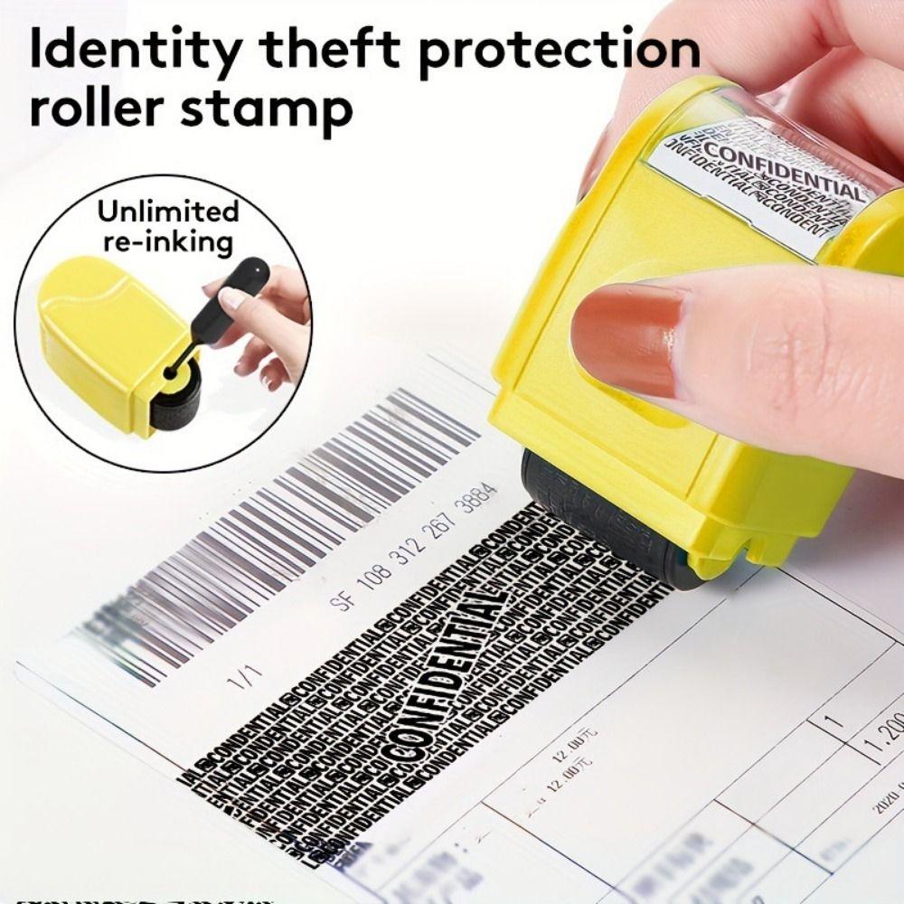 Leakproof Identity Theft Protection Roller Stamp Manual Roller Stamp Anti-Theft Protection