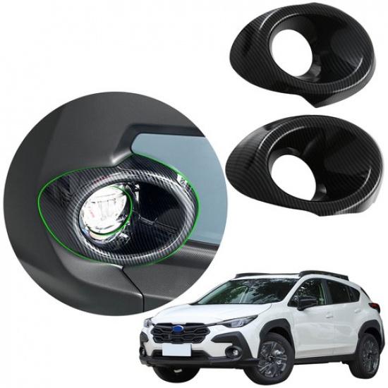 Carbon Fiber Front Fog Lamp Light Cover Trim For Subaru Crosstrek 2023 2024 2025