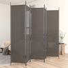 350204 vidaXL Room Divider 5 Panels Anthracite 250x220 Cm Fabric