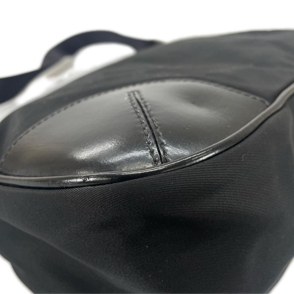 PRADA Hobo Triangle Logo Shoulder Bag black Women One Belt Pack used