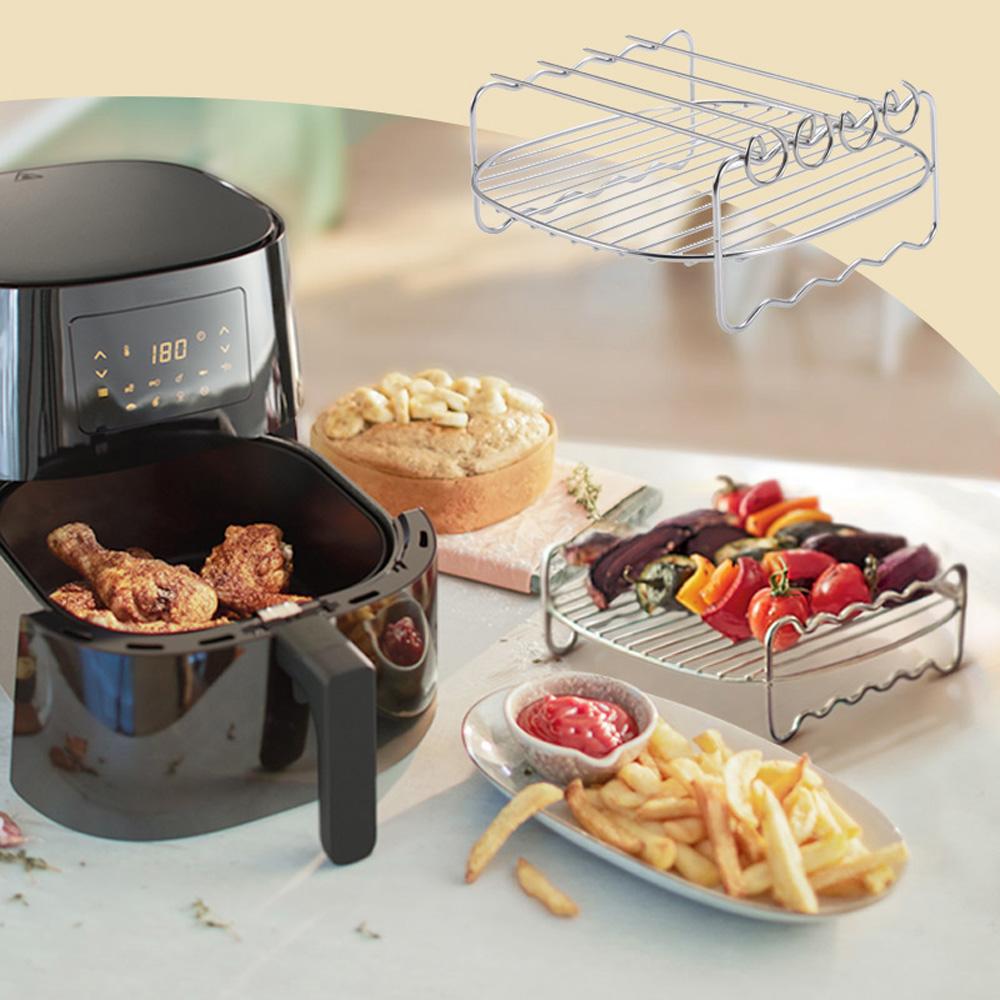 Stainless Steel Holder BBQ Baking Tray Air Fryer Rack Grill Air Fryer Accessories Barbecue Rack