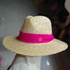 Summer Straw Hat Pearl Pin Women's Summer Seaside Sunshade Hollow Groove Flat Top Straw Hat  Sombrero