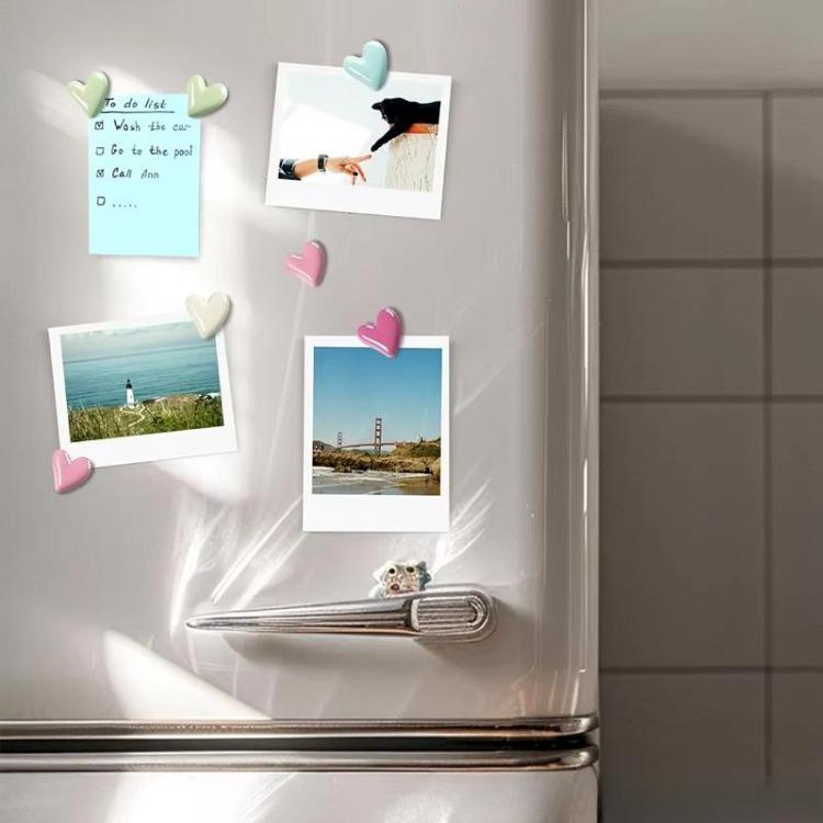 10 шт. Прозрачные магниты на холодильник в форме сердца 10 шт. Простые стильные наклейки для доски заметок DIY Мини-аксессуары для украшения домашнего холодильника