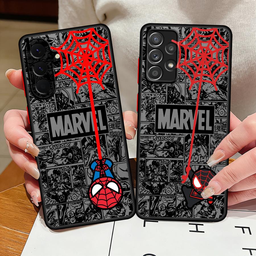 Чехол для телефона Samsung Galaxy A73 A33 A14 A23 A53 A52S A72 A17 A52 A56 A55 A16 A15 A54 A35 A34 A36 Марвел Милый Человек-паук