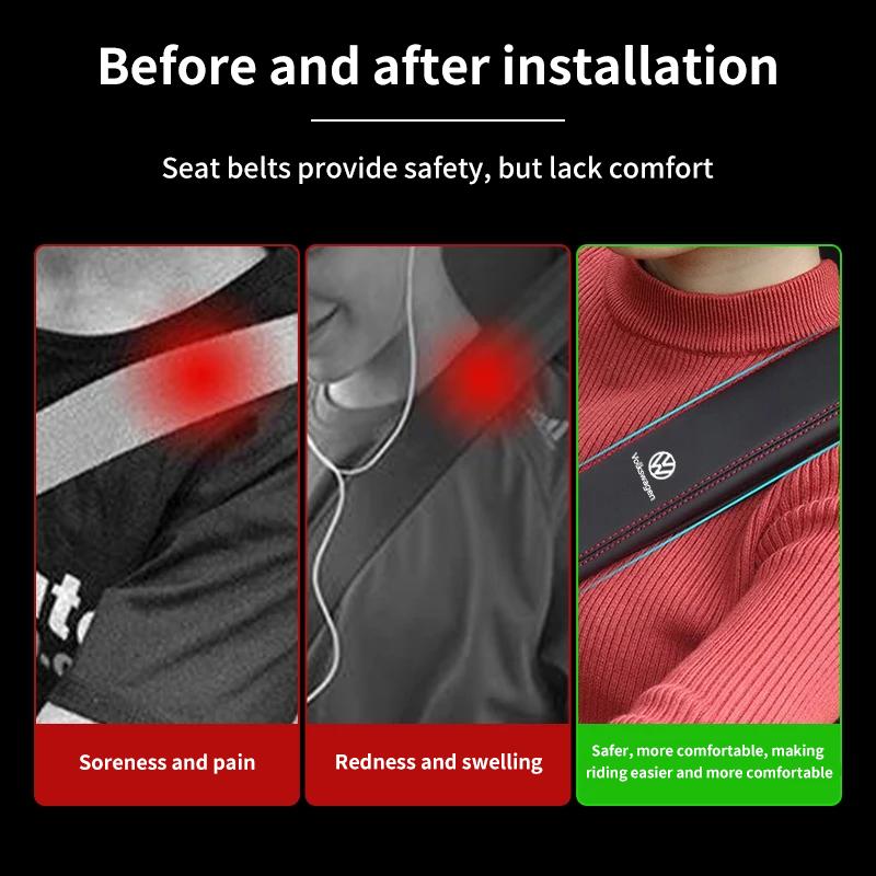 Car Seat Belt Protector Cover Seat Belt Shoulder Pad Accessories For Volkswagen VW Jetta Golf Beetle EOS GTI MK2 MK4 MK5 MK6 MK7 zq6