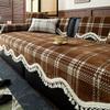 2025 New Retro Chenille Sofa Cushion Four Seasons Universal Straight Row Sofa Seat Cushion Fixed Non-slip Cover Cloth Towel