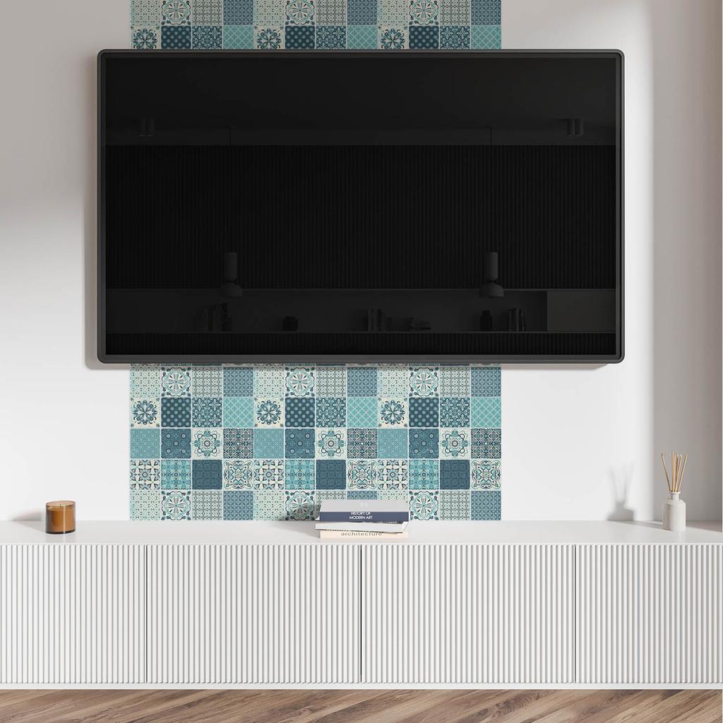 Kafelki Dekoracyjne Z Grafiką Przyklejane Wzory W Mozaice Geometrycznej 9X30X30 Cm