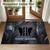 Crystal Velvet Square Rug Custom NameMAN Truck Pattern Non Slip Home Floor Decor Rug