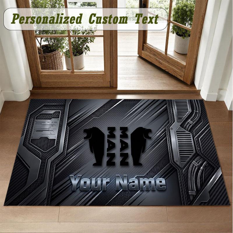 Crystal Velvet Square Rug Custom NameMAN Truck Pattern Non Slip Home Floor Decor Rug