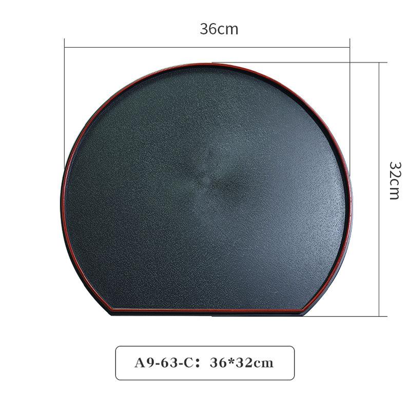 Меламиновый поднос Кейтеринг Сеть Красный Высокий Уровень Внешнего Вида Японский Поднос Деликатный Красный Край Полумесяц Тарелка для Суши Коммерческий