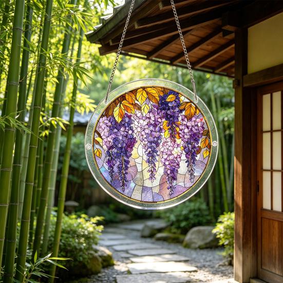 Acrylic Puzzles Sun Catcher Stained Glass Effect Window Hanging Decor Colorful