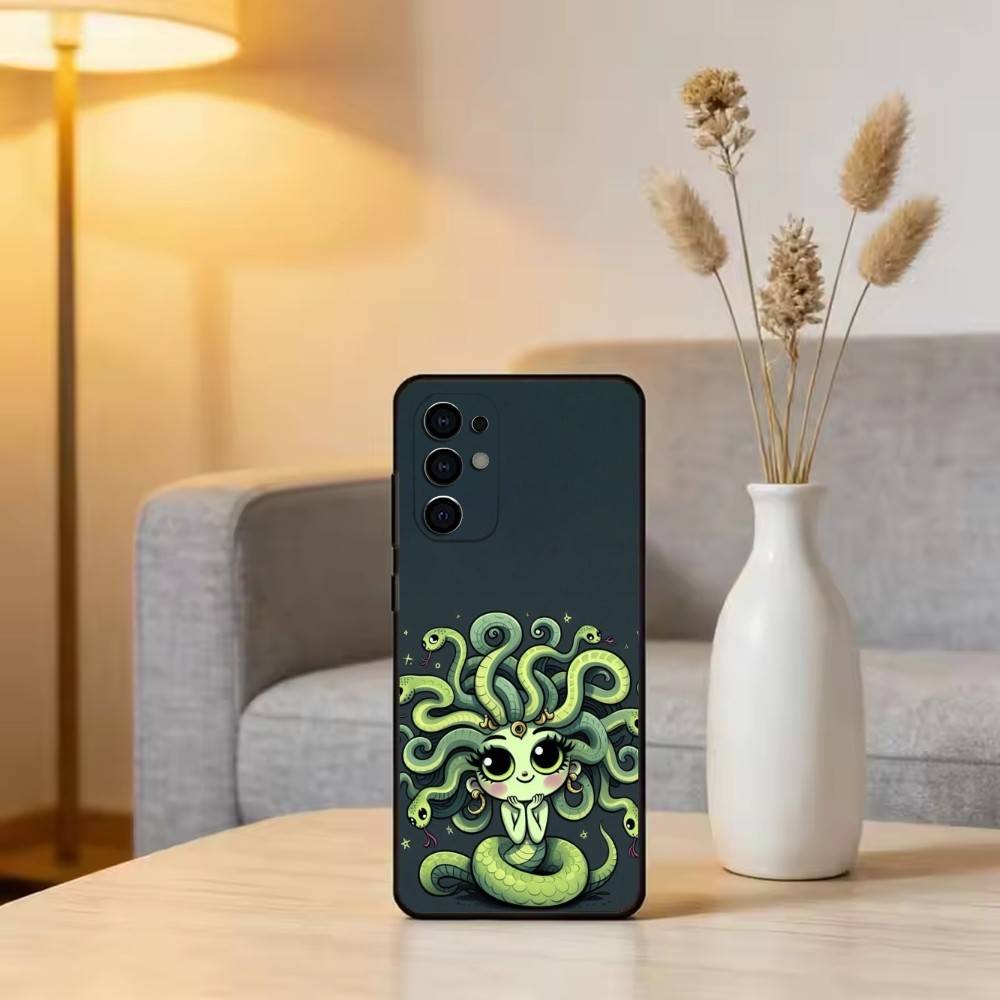Чехол для телефона Medusa G-Mythology Черный Силикон Мягкий Для Samsung S25,S24,S21,S22,S23,S30,Ultra,S20,Plus,Fe,Lite