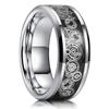 Vintage Viking Celtic Dragon Rings For Men Women Inlay Carbon Fiber Hiphop Men Stainless Steel Rings Wedding Band Jewelry Gifts