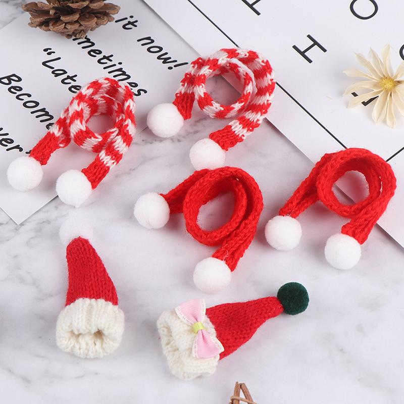 1:6 1:12 Dollhouse Miniature Christmas Hat Scarf Dollhouse Accessories Xmas Gift