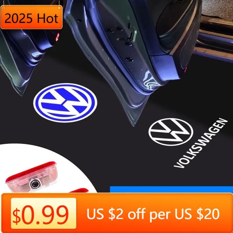 Hot 2PCS Car Door Emblem LED Light Welcome Lamp Wireless Laser Projector For Volkswagen GOLF 5 Polo Golf 6 Golf 7 Accessories