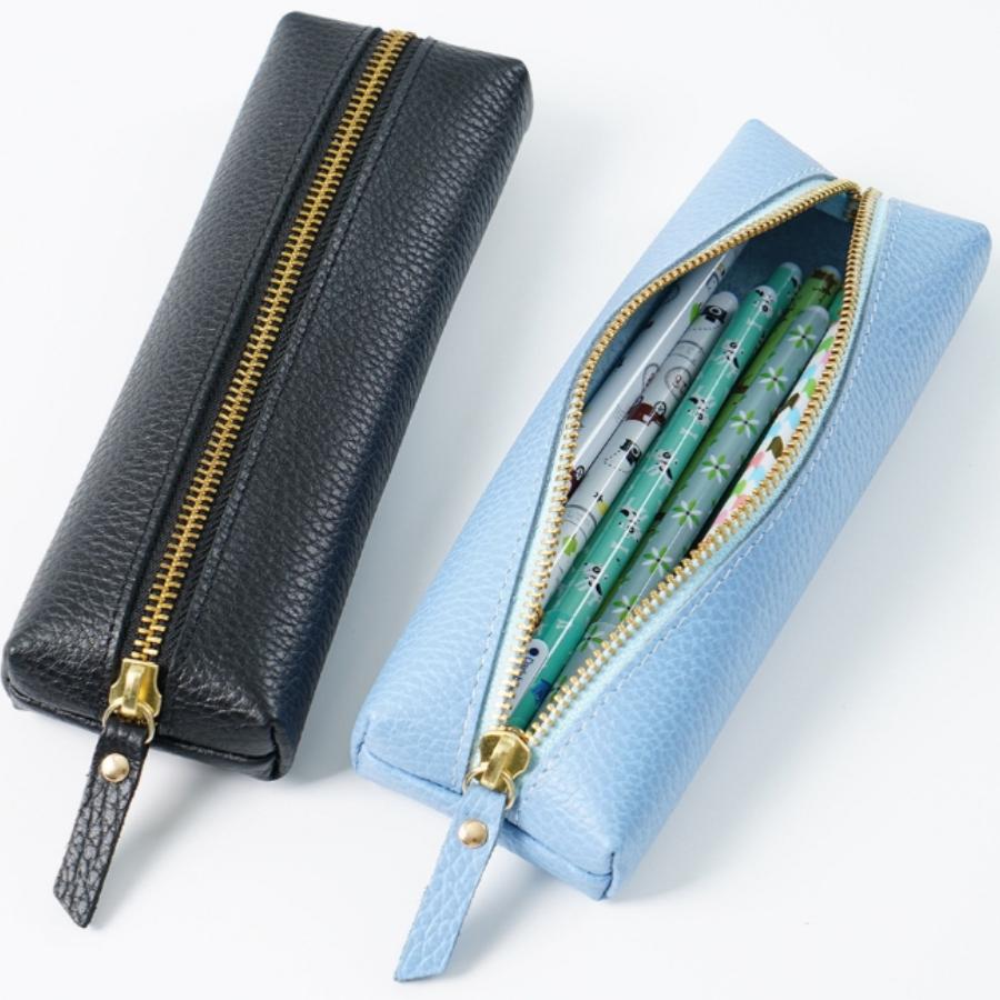 Premium Durable PU Leather Pencil Case with Handcrafted Zipper Closure Luxurious Office Holder Portable Pen Pouch
