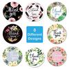 500pcs/roll Round Floral Thank You Stickers Envelope Seal Sticker
