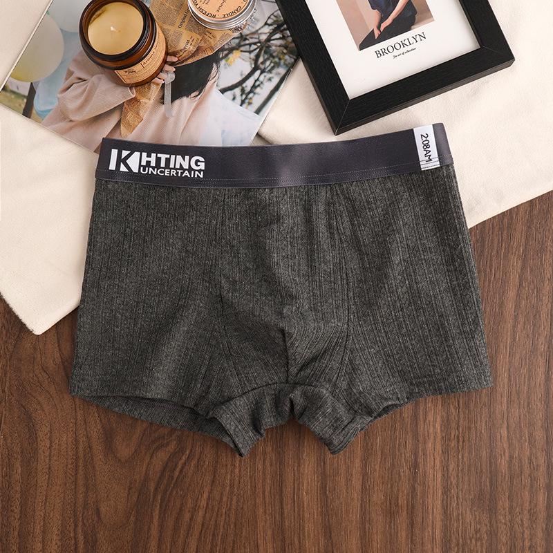 Men's Solid Color Cotton Boxer Shorts - Sporty, Comfortable, Breathable Mid-Rise.
