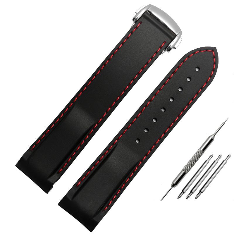 Классический ремешок для часов с резиновым силиконовым интерфейсом Arc 20 мм 22 мм подходит для часов Omega Seamaster GMT Diver 300 Speedmaster Seiko Hamilton