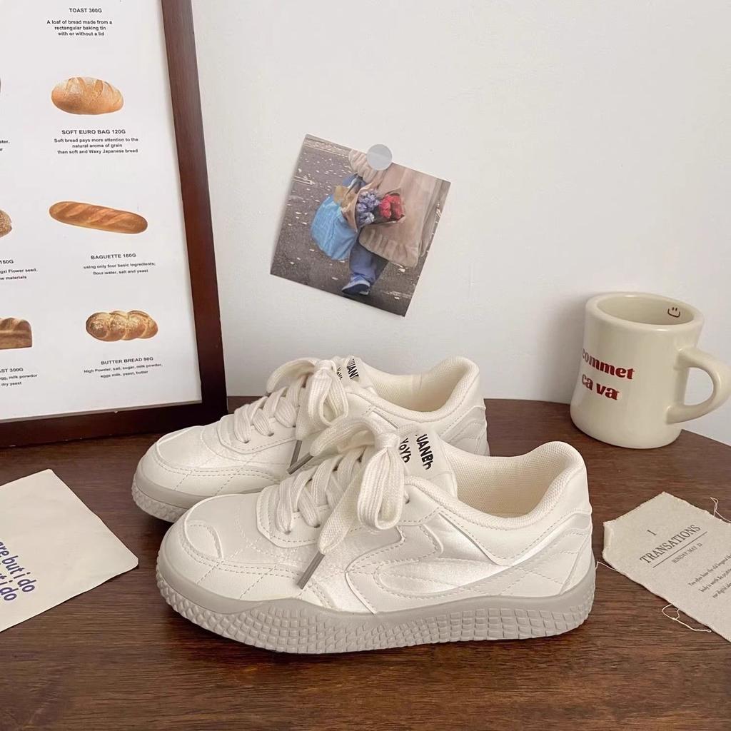 Blue Platform Shoes Women's Moral Training 2025 Autumn New Niche Design Sports Leisure Student White Shoes