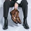 Ботинки Мужские Повседневные Удобные Модные Ботинки на Блочном Каблуке Мужские Деловые Офисные Брендовые Ботинки Челси Черные Коричневые Размер 38-45 Мужские Ботинки