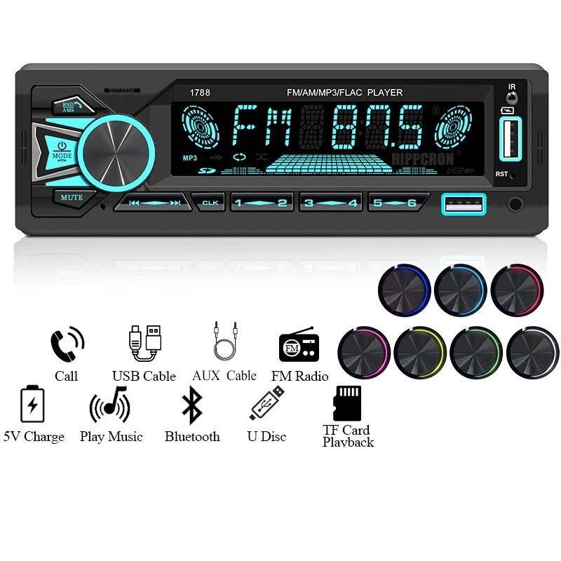 Автомагнитола 1 Din Аудио Стерео Bluetooth MP3-плеер FM-приемник с Пультом ДУ AUX/USB/TF-картой в Монтажный Комплект Цифровой Дисплей Модификация Автозвука