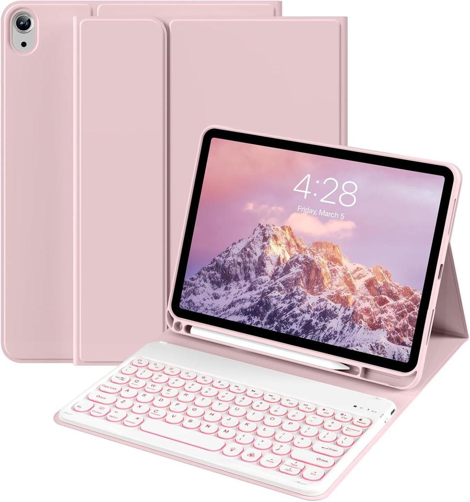 Кожаный чехол-клавиатура для iPad Air 11 10-го поколения с магнитным съемным чехлом и слотом для стилуса