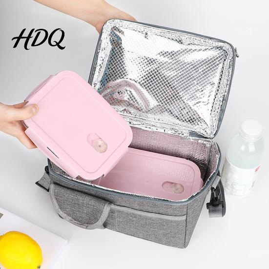 Large Capacity Insulated Lunch Bag with Adjustable Shoulder Strap Double Layer Durable Thermal for Drinks And Fruits Organizer Reusable Waterproof