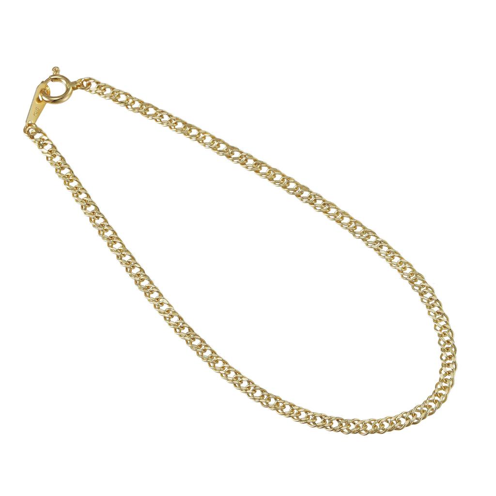 Браслет K18 18K Золото Кихэй Двусторонний Двойной Ширины Выбираемый Размер Кольцо-пуллер Золотая Полая Цепочка Размер 20см [Speranza] 2.3мм