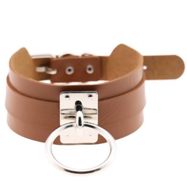 Крутое колье большого размера, фетиш, серебро/золото, круглое металлическое ожерелье в стиле панк, ретро, ​​кожаный воротник, связывание, БДСМ, ожерелье