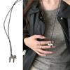 Элегантное серебряное колье-подвеска с лошадью для женщин Стильный кулон-талисман Идеальный подарок Длинная цепочка для свитера