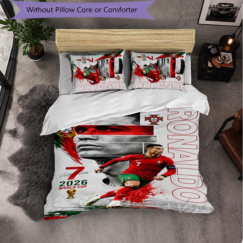 Cristiano Ronaldo Themed Bedding 3Pcs Duvet Cover Set Decorative Bed Linen For Teen Room Home Decoration
