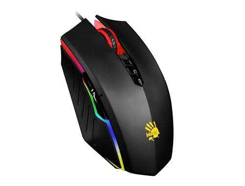 Игровая оптическая мышь Bloody A70x с технологией Light Strike (ЛК) Переключатель и прокрутка - Полностью программируемые расширенные макросы (A70x-матово-черный)