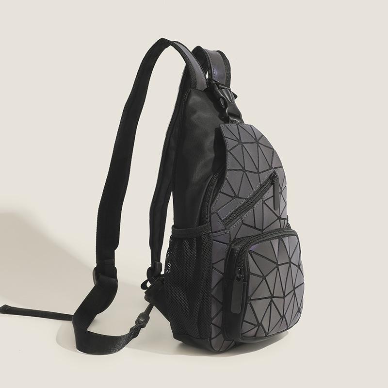 2026 Геометрический градиентный клетчатый рюкзак: Большая вместимость, Многофункциональная, Двусторонняя ромбовидная нагрудная сумка