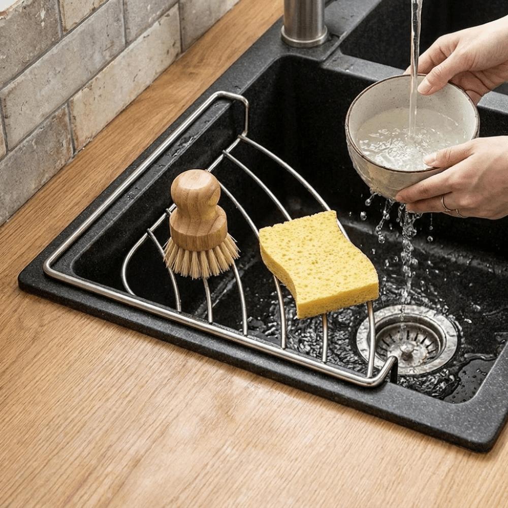 Waterproof Dish Drying Rack Anti-rust Sink Drain Shelf Simple Sink Corner Rack for Kitchen