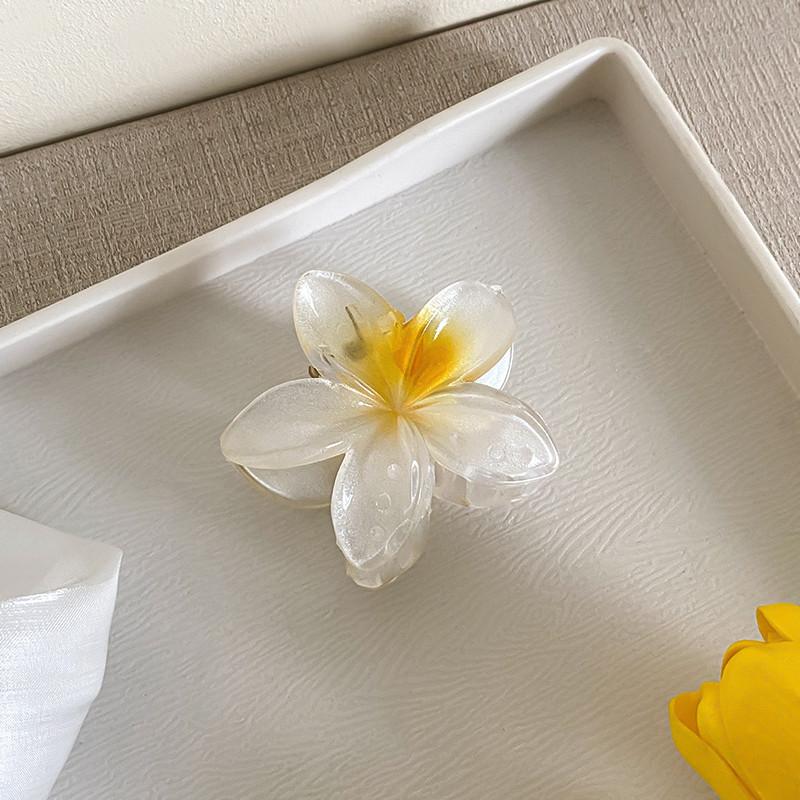 6cm Acrylic Gradient Frangipani Hair Clip Women Korean Sweet Shark Clip Hair Accessories