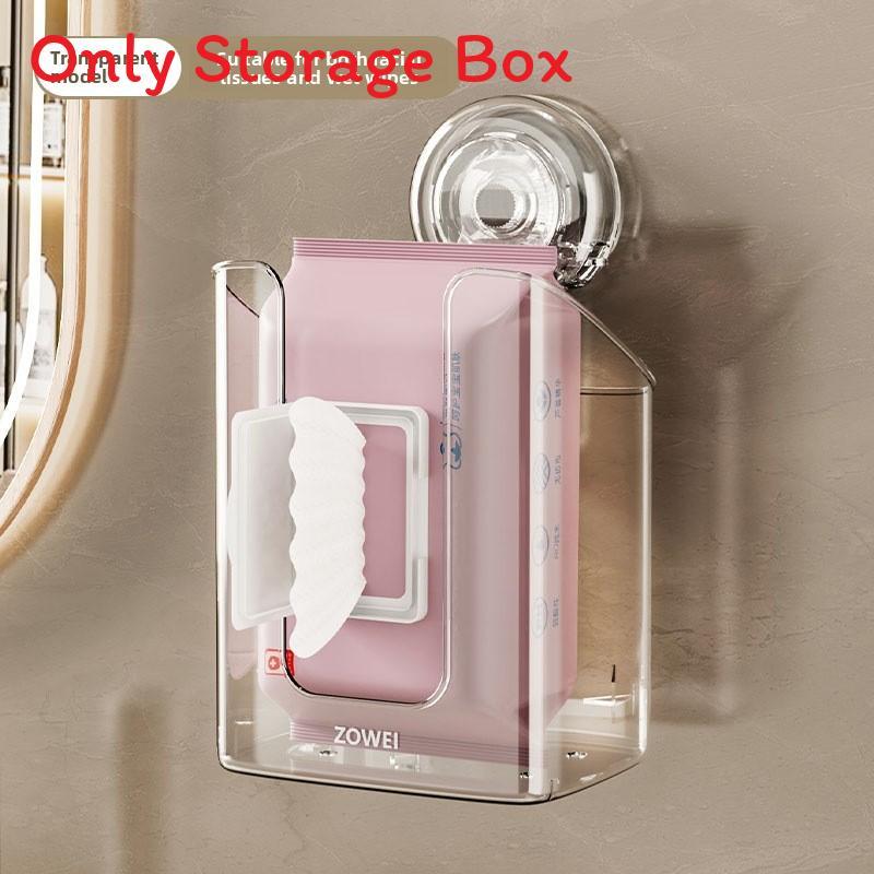 Modern Sucker Wall Mounted Wipe Box For Bathroom Bedroom Organization