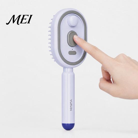 Self-Cleaning Massage Brush 1/2Pcs Electric Spray Air Cushion Brush, USB Rechargeable Misting Scalp Anti-Frizz Steam Comb for Dry Damaged Hair