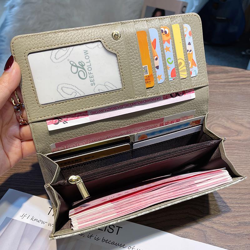 2025 настоящие кожаные женские кошельки превосходный длинный кошелек из коровьей кожи модный клатч в стиле пэчворк кошелек с буквенным принтом женский бумажник