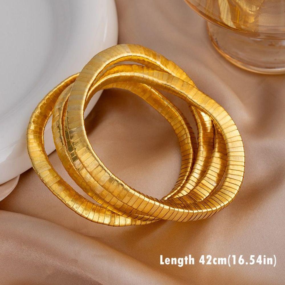Silver Color Flexible Choker Gold Color Bracelet Bendable Snake Necklace Jewelry Accessories
