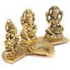 Laxmi Saraswati Idol Action Decorative Platter with Diya and Agarbatti Stand Diwali Gift,Metal,Standard,1 Piece