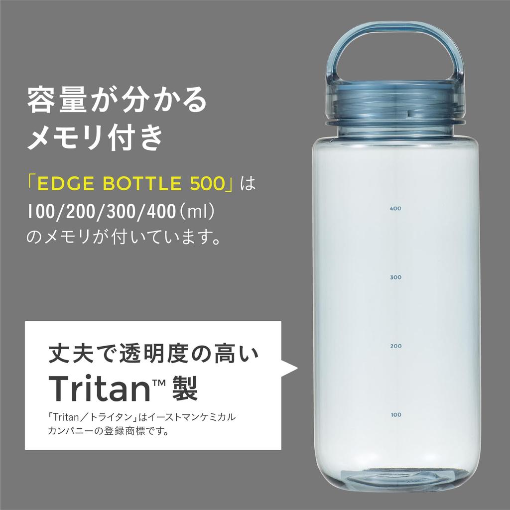 CB Japan EDGE BOTTLE 500 мл Бутылка для воды Tritan Без BPA Легкая Безопасна для посудомоечной машины Память Половина оборота Легко открывается/закрывается Интегрированное уплотнение
