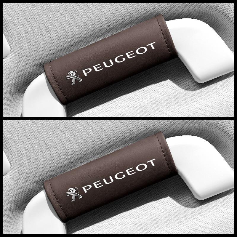 Leather Car Roof Armrest Pull Glove Door Handle Protector For Peugeot 206 207 301 307 T9 406 407 105 106 108 RCZ 2008 3008