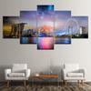 Canvas Painting fireworks in Victoria Harbour landscape 5 Pieces Wall Art Painting Modular Wallpapers Poster Print  Home Decor