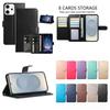 Чехол для Oppo A17 A18 A54 A58 A76 A77 Reno8... Чехол-кошелек из овечьей кожи, многоразовые отделения для карт и подставка, противоударный защитный чехол (10 цветов)